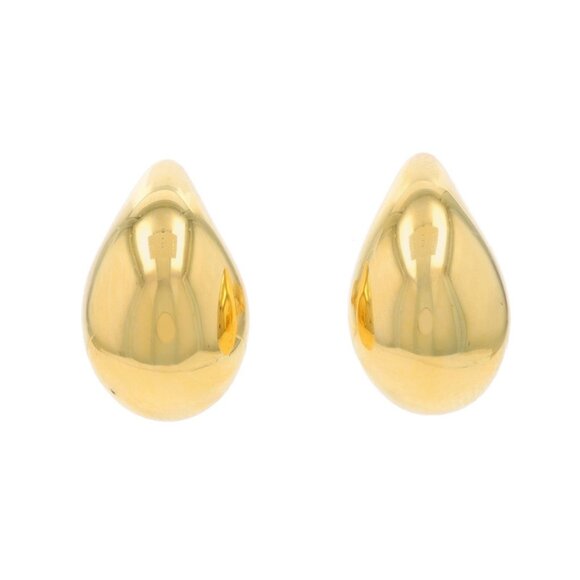 Yellow Gold Teardrop Stud Earrings - 18k Pierced